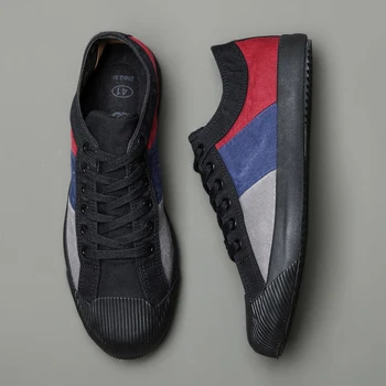 Ebulapn Marka Erkek Kanvas Sneaker Ayakkabı Bahar Sonbahar Yumuşak Taban vulkanize Ayakkabı Nefes Erkek Patchwork Basit Daireler E90110