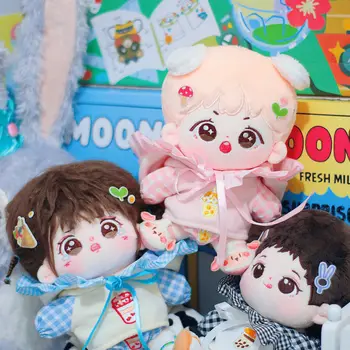 El yapımı 2 adet / takım 20cm oyuncak bebek giysileri Sevimli kapüşonlu süveter Şort Üç Renkli Kpop Peluş Bebek Kıyafet Oyuncak Bebek Aksesuarları Cos Takım Elbise