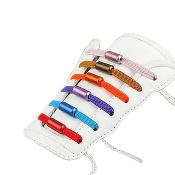 Elastik Ayakkabı Bağcıkları Yarım Daire Hiçbir Kravat Ayakabı Çocuklar ve Yetişkin için Ayakkabı Bağı Sneakers için Hızlı Tembel Danteller Renkli Kapsül Toka
