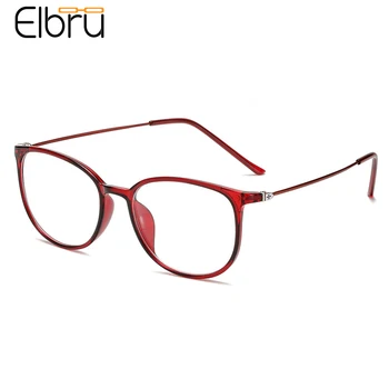 Elbru Ultralight TR90 Miyop Gözlük Kadınlar Mavi Film Anti-mavi ışık okuma gözlüğü Moda Erkekler Miyop Gözlük-1.0-4.0