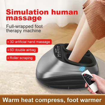 Elektrikli ayak masajı ısıtma tedavisi Shiatsu derin yoğurma rulo hava yastığı masaj makinesi kabartma kronik ağrı kas gerginliği