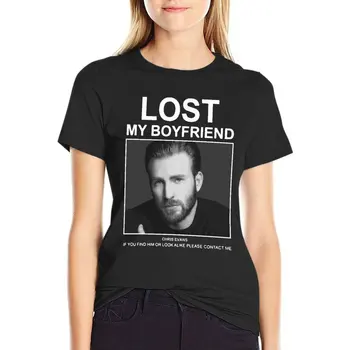En Kayıp Erkek Arkadaşım Chris Evans Eğer Onu Bulmak Veya Benzer Boy T Shirt Moda kadın giyim %100 % pamuklu bluz Tee