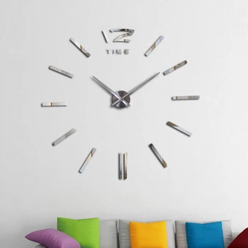 En çok satan Diy akrilik ayna duvar saati avrupa büyük quartz saat natürmort saatler oturma odası ev dekorasyon çıkartmaları