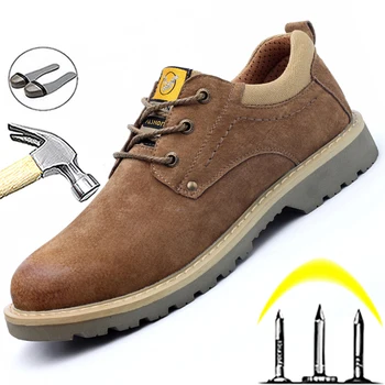 Erkek Ayakkabı Yetişkin Güvenlik Ayakkabıları Yıkılmaz Çelik Burunlu Ayakkabı Anti-delinme Koruyucu Ayakkabı kaymaz Elektrik Kaynakçı iş ayakkabısı