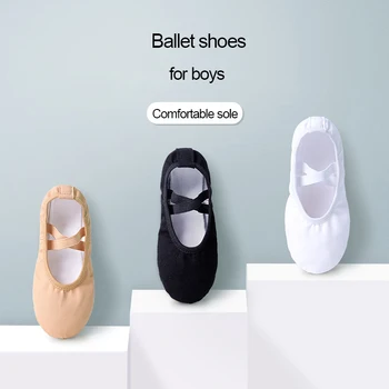 Erkek bale ayakkabıları Çocuk Bale Dans Terlik Bölünmüş Taban Çocuk Balerin Uygulama Ayakkabı