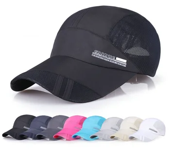Erkek kadın spor koşu kapaklar Ayarlanabilir açık vizör kep yaz güneş şapkası nefes örgü şapka Beyzbol örgü kapaklar 8 renkler .