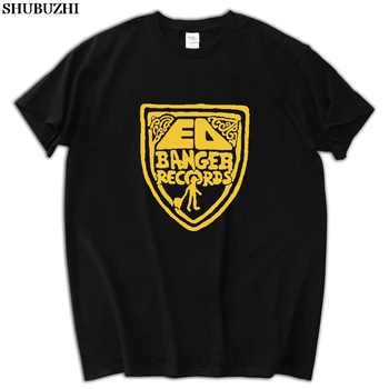 erkek komik mevcut Yeni Ed Banger Kayıtları Logo Elektronik Müzik erkek siyah tişört Boyut S 5XL Rahat Kısa Kollu Gömlek Tee