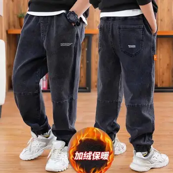 Erkek Kot Çocuk Rahat Spor kadife pantolon Kış Kadife Kalınlaşmak Sıcak Pantolon Çocuk Giyim Boys İçin 4 6 8 10 12 yıl