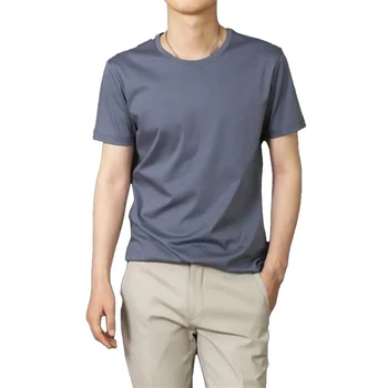 Erkek kısa kollu tişört Yaz Casual O-boyun Düz Renk Nefes Gömlek