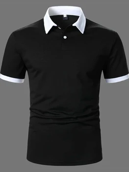 Erkek polo gömlekler Kısa Kollu polo gömlekler Kontrast Polo Yeni Yaz Streetwear Casual Moda erkek Üstleri