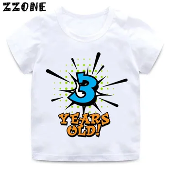 Erkek ve Kız Doğum Günü Çocuk Numarası 1-5 Mektup Baskı T shirt Bebek Yaz Komik Giysiler çocuklar için doğum günü hediyesi Numarası T-shirt