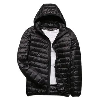 Erkekler Kış Ördek uzun kaban Ultra Hafif Kapşonlu Aşağı Ceketler Erkek Taşınabilir Rüzgar Geçirmez Sıcak Parkas erkek giyim Artı Boyutu 5xl 6XL