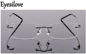 Eyesilove bellek titanyum gözlük çerçevesi Esnek Bellek Metal Çerçevesiz Gözlük Çerçevesi oculos de grau Gözlük Optik Çerçeve
