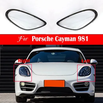 Far camı Porsche Cayman 981 İçin Far Kapağı değiştirme ön araba ışık otomatik kabuk şeffaf abajur parlak gölge