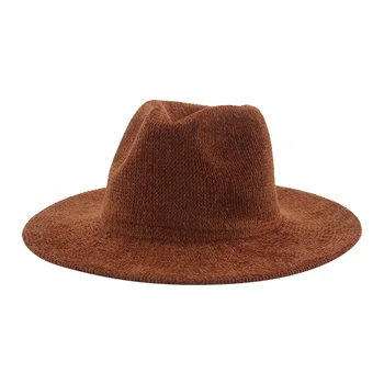 Fedoras Şapka Kış Kadın Şapka Keçeli Şapka Kadınlar için Kadife Sonbahar Kış Panama Kış Kadife Şapka Chapeau Femmechapeau Homme