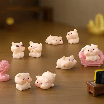 Figürleri Minyatür Sevimli Mini Domuz Mikro Peyzaj Reçine Süsler Ev Dekorasyonu İçin Kawaii Hayvan DIY masa dekoru Odası