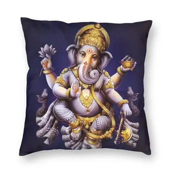 Fil Hint Lord Ganesha minder örtüsü Baskı Buda Heykeli Hindu Tanrı yer yastığı Kılıfı için Araba Moda Yastık Kılıfı Ev Dekor
