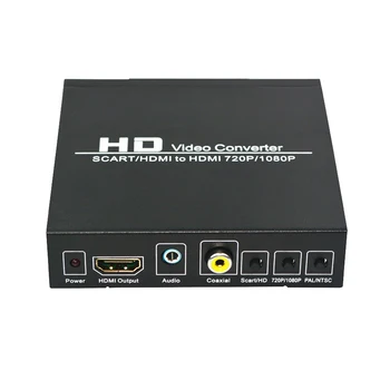 Full HD 1080P Dijital Dönüştürücü Yüksek Çözünürlüklü Video Dönüştürücü SCART HDMI uyumlu AB / ABD priz Adaptörü HDTV HD