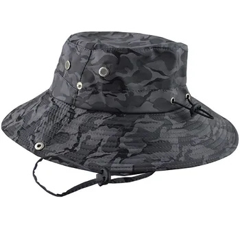 Geniş Ağızlı Boonie Şapka dış mekan teli Astar Camo kova kapağı Şapka Seyahat Balıkçılık Safari Güneş Koruma LL@17