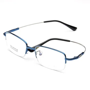 Genişlik-136 Bellek Titanyum Alaşımlı Reçete Gözlük Çerçeveleri Erkekler Gözlük Yarım Jant Miyopi Gözlük Çerçeveleri Erkekler Yarım Jant Optik