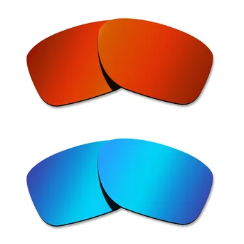 Glintbay 2 Pairs Polarize Güneş Gözlüğü Yedek Lensler Oakley Crossrange Yangın Kırmızı ve Buz Mavisi