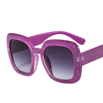 Glitter Kare Kadın Güneş Gözlüğü Anti-Mavi Gözlük Çerçeve Şeffaf Lens Gözlük Büyük Shades UV400 Ulosculos Gafas De Sol