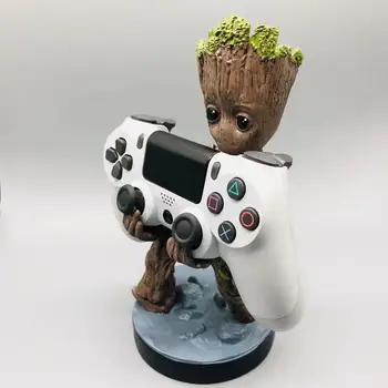 Guardians Galaxy Groot Gamepad Tutucu Şekil Oyuncaklar Sevimli Küçük Ağaç Adam telefon braketi Heykeli Modelleri Süs Süslemeleri Hediye