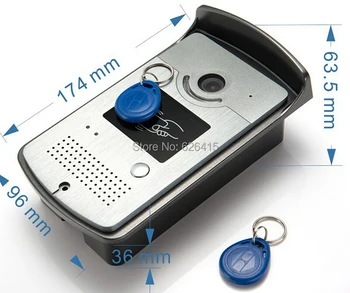 Görüntülü İnterkom Kapı Telefonu Sistemi 1 RFID Kart Okuyucu HD Kapı Zili Kamera Stokta Toptan
