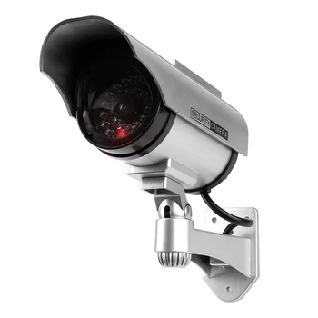 Güneş Enerjisi Sahte Kamera OutdoorSecurity Simülasyon Kukla Kamera led ışık Monitör CCTV Gözetim Kamera