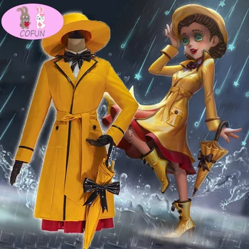 Gıda depolama tankları İNDİRİMDEKİ Anime Oyunu Kimlik V Survivor Doktor Emily Dyer Cosplay Kostüm Yağmurda Singing Cilt Yağmurluk Kadın Elbiseler
