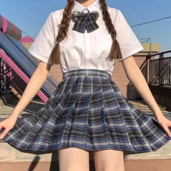 Harajuku y2k Kawaii Kadınlar Gotik Pilili Ekose Etek Yaz Moda JK Cosplay Kadın Yüksek Bel Seksi Dans Mini Kısa Etekler