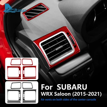 HAVA hızı Subaru WRX Saloon 2015-2021 Gerçek Karbon Fiber Klima Çıkış Vent Kapak Trim İç Aksesuarları Çıkartmalar