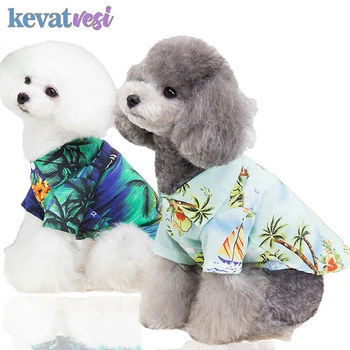 Hawaii Tarzı Köpek Giysileri Nefes Köpek Gömlek Yaz Pet Giyim Küçük Köpekler için Bahar Köpek plaj tişörtü Kostüm Ropa Perro