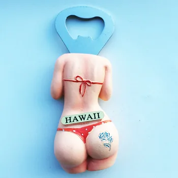 Hawaii yaratıcı seyahat hatıra dekoratif el sanatları üç boyutlu Bikini buzdolabı mıknatısı sopa açacağı