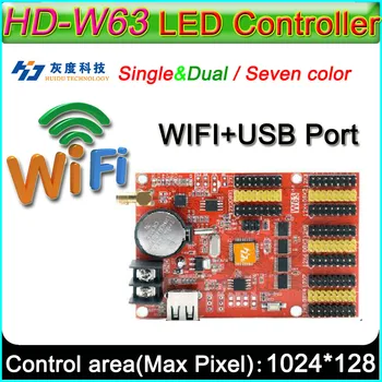 HD-W63 LED ekran kontrol aygıtı, Tek ve çift renkli P10 LED işareti Kontrol kartı, U Disk ve WİFİ Kablosuz kontrol