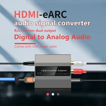 HDMI 2.0 earc ses çıkarıcı Uyumlu ark Dijital aux 3.5 mm rca Analog ses dönüştürücü adaptör desteği TV Ses Kontrolü