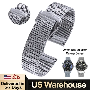 Heimdallr örgü saat kayışı için NTTD Çelik Omegawatch Titanyum Deniz Hayalet 20mm Paslanmaz Çelik İzle erkek Bilezik Serisi Bant
