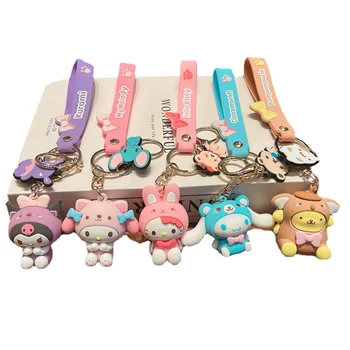 Hello Kitty Anahtarlık Sanrio Anime Karikatür Melodi Kuromi Cinnamoroll Sevimli Kolye Bebek Araba Anahtarlık Kız ve çocuk oyuncakları Hediyeler