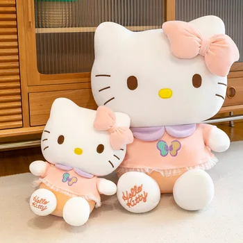 Hello Kitty Anime Peluş Bebek Soyunma Kelebek Kawaii Etek Çok Boyutlu doldurulmuş oyuncak Sevgililer Günü Araba Odası Süsleme Kız Hediye