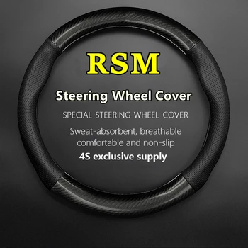 Hiçbir Kokusu RSM İçin İnce Direksiyon Gerçek Deri Kapak Karbon Fiber SM6 QM6 Uygun Renault Samsung Motorları XM3