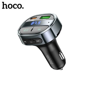 Hoco PD30W QC3. 0 Araba Kablosuz FM Verici Bluetooth 5.0 LED Ekran araba şarjı Handsfree Ses Alıcısı Hızlı Şarj Cihazı