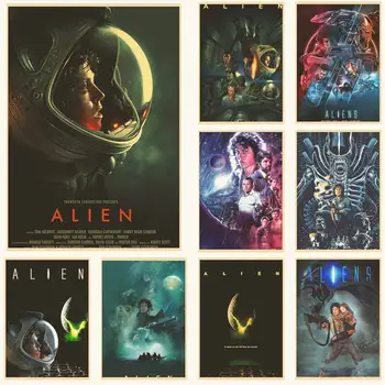 Hote Film Alien POSTER Retro Poster Ev Bar Cafe Sanat Duvar Sticker Koleksiyonu Resim Duvar Kağıdı Dekorasyon