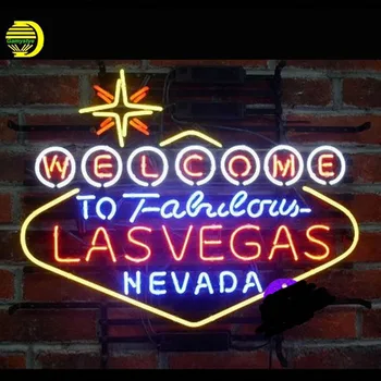 Hoşgeldiniz Muhteşem Lasvegas Nevada Neon Burcu Beer Bar Pub El İşi Neon Ampuller İşareti Cam Tüp Estetik Odası Dekor Kulübü işareti