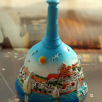 IBİZA, İspanya Turist Seyahat Hatıra El Çan Şekilli 3D Reçine buzdolabı mıknatısı Zanaat HEDİYE FİKRİ