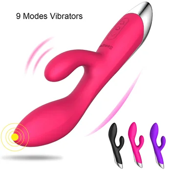IKOKY 9 Modu Tavşan Vibratör Kadın Mastürbasyon Yapay Penis Vajina Klitoris Seks Oyuncakları Yetişkin Kadın için Klitoris Teşvik G-spot Masaj