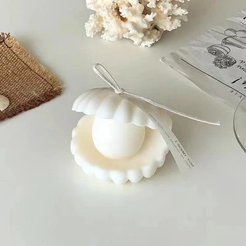 Inci Deniz Kabuğu Kalıp Mum Yapımı 3D Silikon Sabun Mum Kalıp Kek Sanat Zanaat Ins Retro Kokulu Hediyeler Düğün Ev Pişirme Dekor