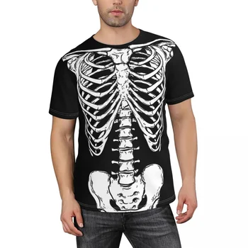 Insan Göğüs Kafesi Kalça Anatomik Olarak Doğru İnsan İskeleti Erkek T Shirt Polyester Çabuk kuruyan Kısa Kollu 3D baskılı giysiler