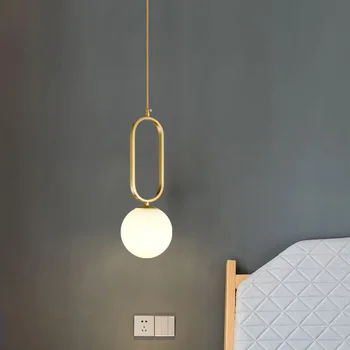 Iskandinav cam küre Modern avize mutfak armatürleri kolye ışıkları Yemek odası dekor yatak odası çalışma Restoran Asılı lamba
