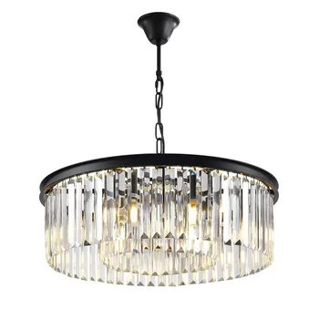 Iskandinav lüks tavan ışıkları avize E14 asılı lamba siyah altın K9 kristal avize yatak odası oturma odası için
