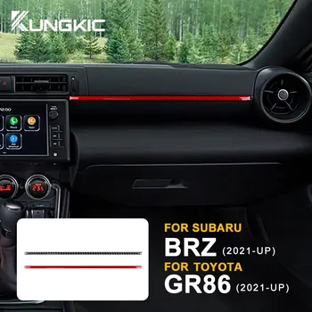 İç Trim Subaru BRZ Toyota GR86 2021 2022 Araba Gerçek Karbon Fiber Co-pilot Merkezi Kontrol Sticker İç Aksesuarları